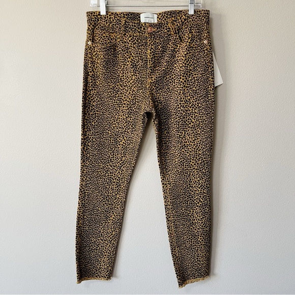 Current/Elliott NWT The High Waist Stiletto Straight Jeans Spotted Leopard Sz 29 - Picture 3 of 10